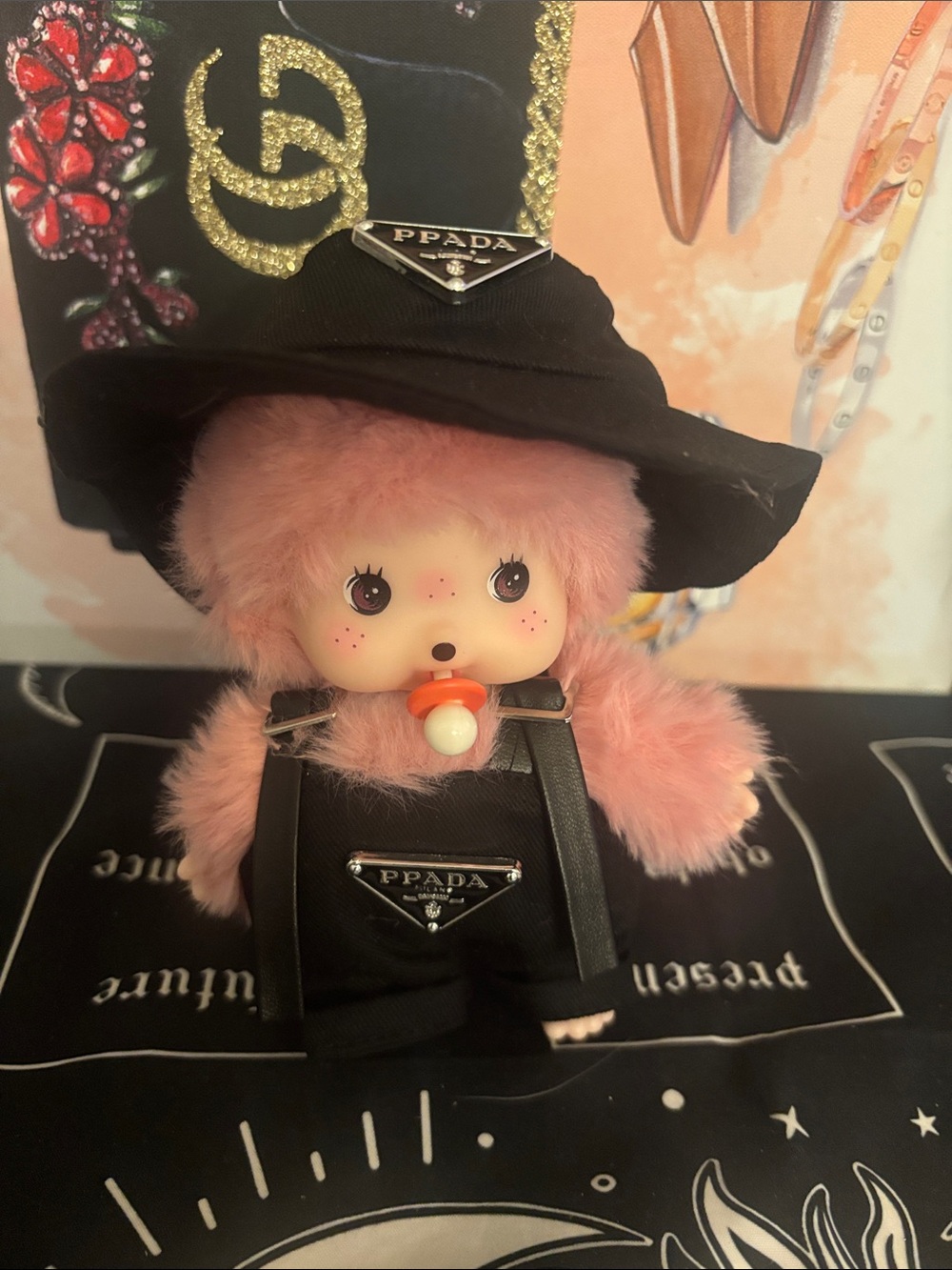 Monchhichi  Pink Plush Doll Hat Accessory - Women's Other Hat
